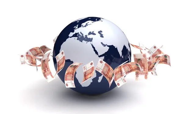 Global Business Ruble Currency — Stock Photo, Image