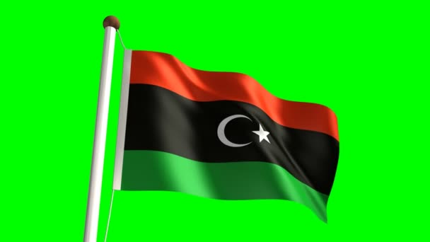 Libysche Flagge — Stockvideo