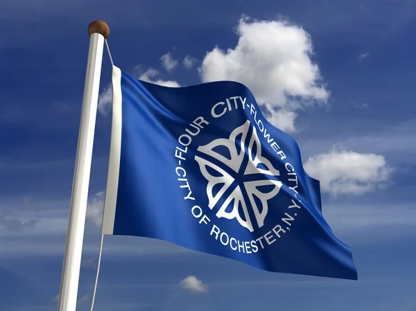 Rochester městská vlajka — Stock fotografie