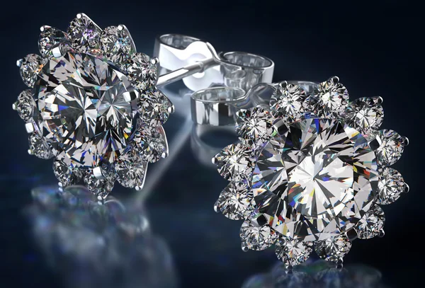 Brincos de diamante — Fotografia de Stock