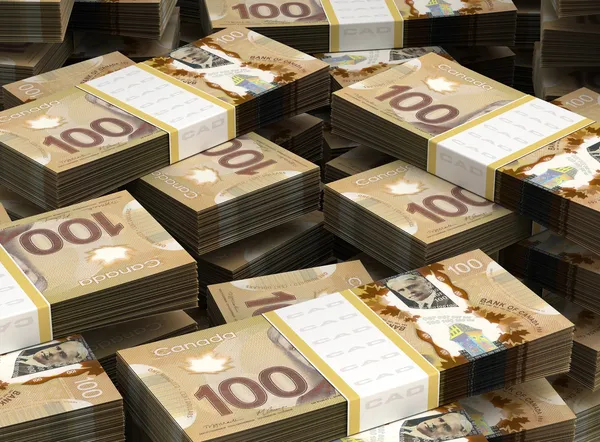 Pila de dólar canadiense — Foto de Stock