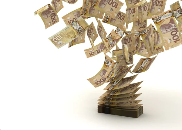 Flygande kanadensiska dollar — Stockfoto