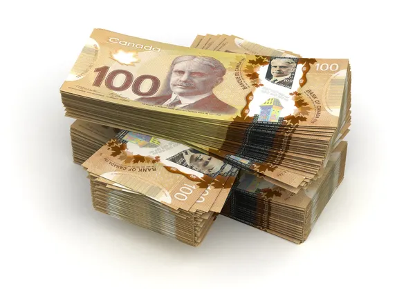 Stack av kanadensiska dollar — Stockfoto