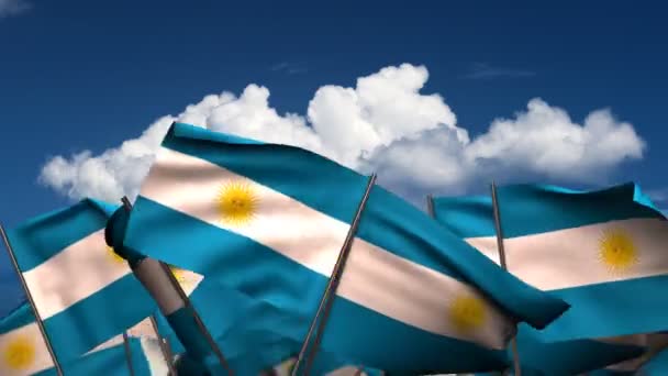 Waving Argentinian Flags — Stock Video