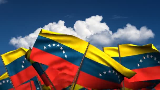 Waving Venezuelan Flags — Stock Video