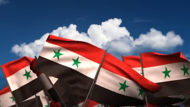 Waving Syrian Flags — Stock Video