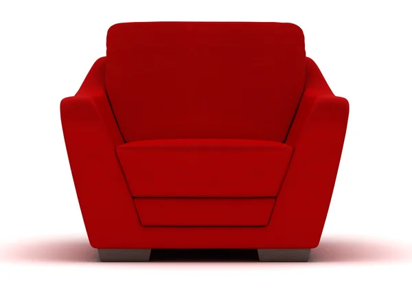 红色真皮扶手椅 — 图库照片