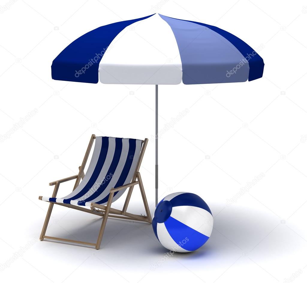 beach chair and umbrella 45125863