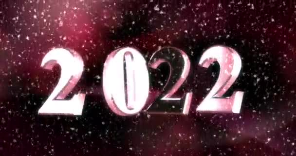 Nieuwjaar 2022 Met Stralende Achtergrond Naadloos — Stockvideo