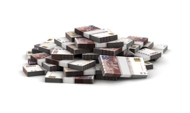 Hong Kong Doları Yığını (beyaz arkaplanda izole edilmiş)