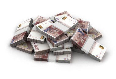 Hong Kong Doları Yığını (beyaz arkaplanda izole edilmiş)