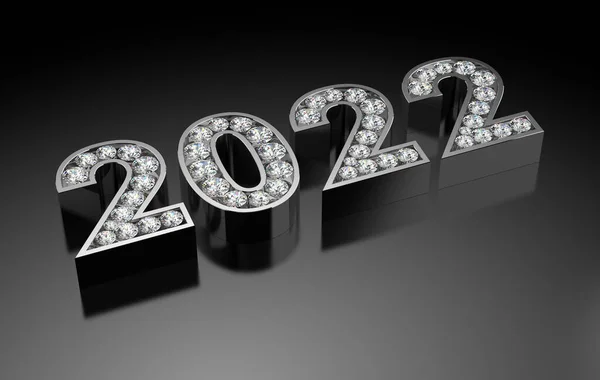 Data Ano Novo Com Diamantes 2022 — Fotografia de Stock