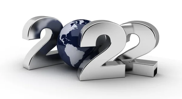 New Year 2022 Isolated White Background — Stockfoto