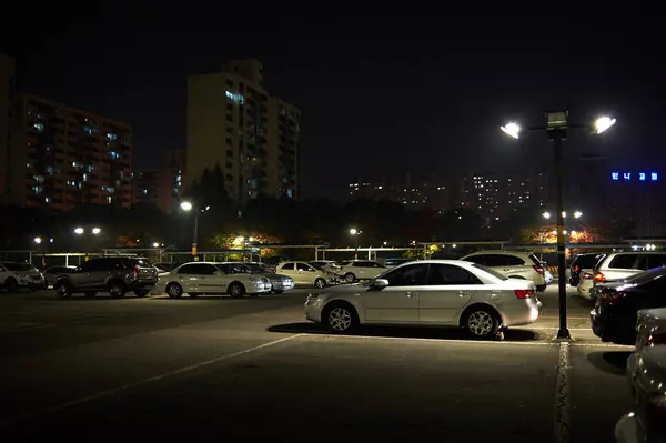 Paisaje Estacionamiento Nocturno — Foto de Stock