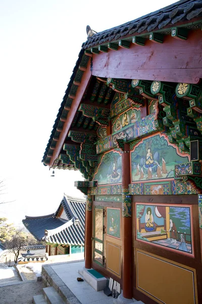 Koreanska Traditionella Tempel Landskap — Stockfoto