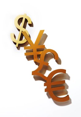 Beyaz arkaplanda dolar.