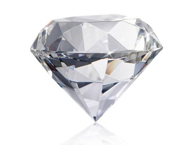 Beyaz arka planda göz kamaştırıcı elmas