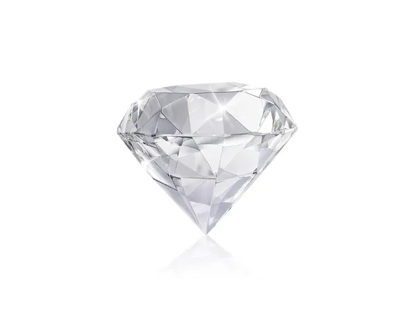 Oslnivý Diamant Bílém Pozadí — Stock fotografie