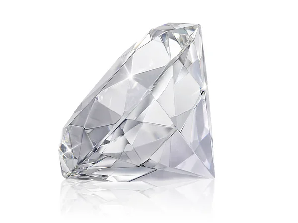Diamant Éblouissant Sur Fond Blanc — Photo