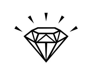 Düz bir şekilde elmaslar. Soyut siyah elmas simgeleri. Doğrusal ana hat işareti. simge logo tasarımı elmaslar.