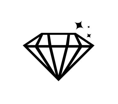 Harika, elmas çizgisi ikonu. Mobil konsept ve web tasarımı için doğrusal biçim işareti. Sembol, logo çizimi. Piksel mükemmel vektör grafikleri