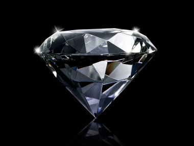 siyah arka plan üzerine göz kamaştırıcı Pırlanta