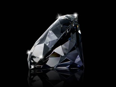 siyah arka plan üzerine göz kamaştırıcı Pırlanta