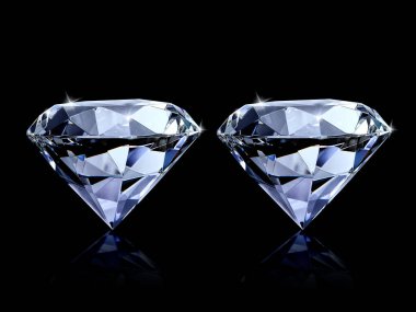 siyah arka plan üzerine göz kamaştırıcı Pırlanta