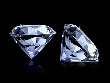 siyah arka plan üzerine göz kamaştırıcı Pırlanta