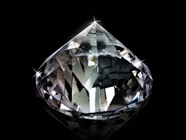 siyah arka plan üzerine göz kamaştırıcı Pırlanta