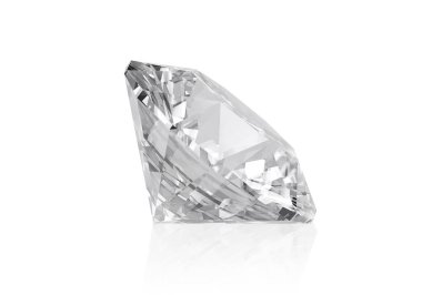 Beyaz arka planda göz kamaştırıcı elmas