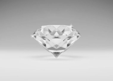 Gri arkaplanda göz kamaştırıcı elmas