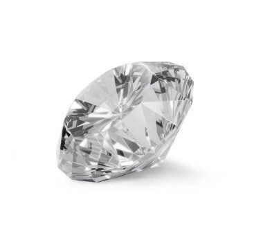 Beyaz arka planda göz kamaştırıcı bir elmas. 3d hazırlayıcı