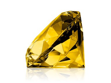 Beyaz arkaplanda pırlanta sarısı