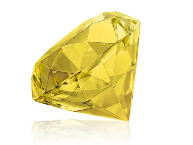 Beyaz arka planda göz kamaştırıcı elmas