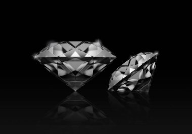 siyah arka plan üzerine göz kamaştırıcı Pırlanta