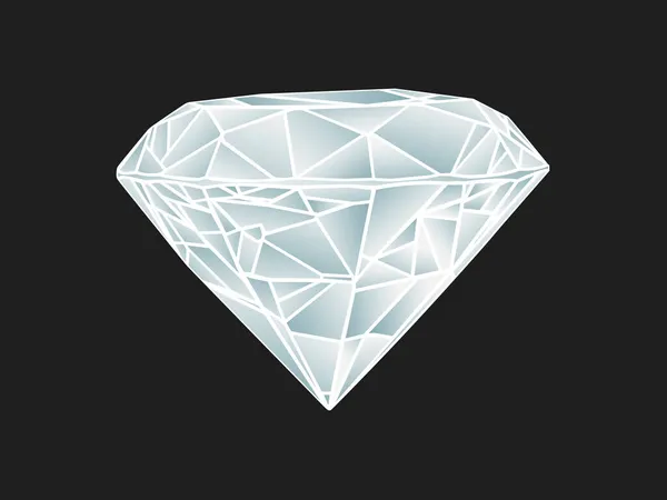 Ein Realistischer Diamant Kein Gradientennetz Auf Schwarzem Hintergrund — Stockfoto