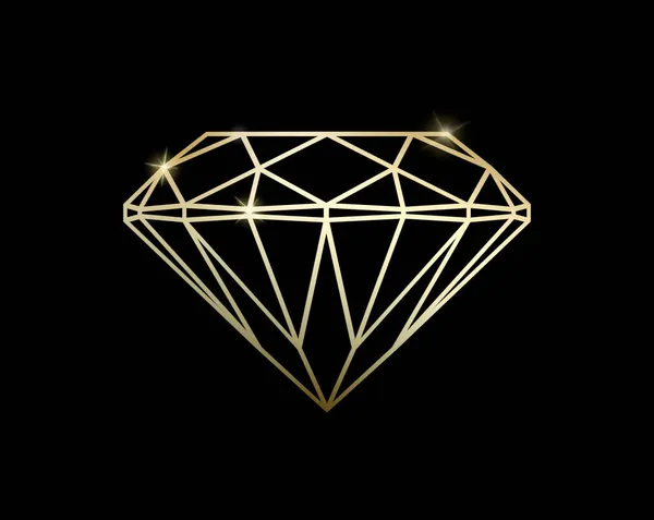 Αφηρημένο Πρότυπο Πολυτέλειας Χρυσό Διαμάντι Που Περιγράφεται Σχήμα — Φωτογραφία Αρχείου