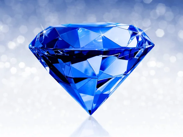빛나는 보케의 배경에 다이아몬드 최고의 다이아몬드 설계를 도려내기 — 스톡 사진