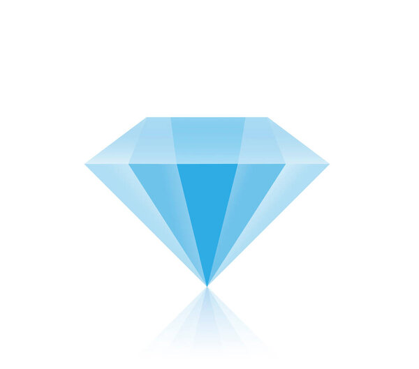 Diamond logo. Blue diamond symbol. Jewelry shop sign