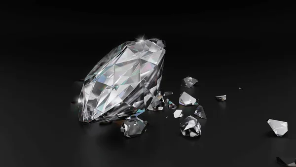 Render Sprankelende Diamant Gebroken — Stockfoto