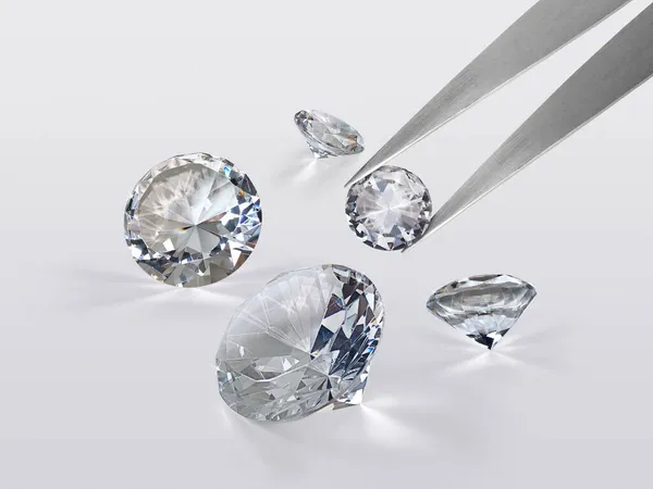 Diamante Talla Brillante Sostenido Por Pinzas —  Fotos de Stock