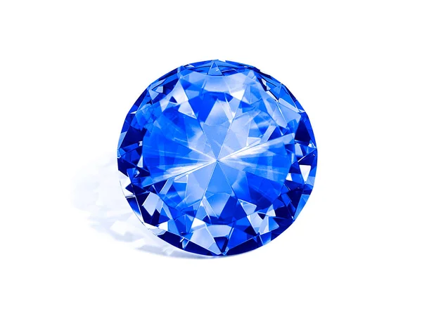 Oogverblindend Diamant Blauw Witte Achtergrond — Stockfoto