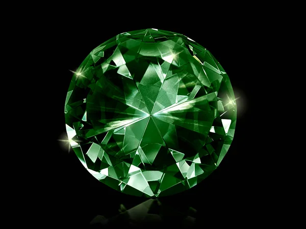 Olśniewający Diament Zielone Kamienie Czarnym Tle — Zdjęcie stockowe