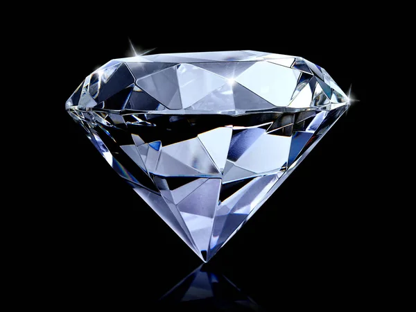 Schillernde Diamant Auf Schwarzem Hintergrund在黑色背景上的耀眼钻石 — 图库照片