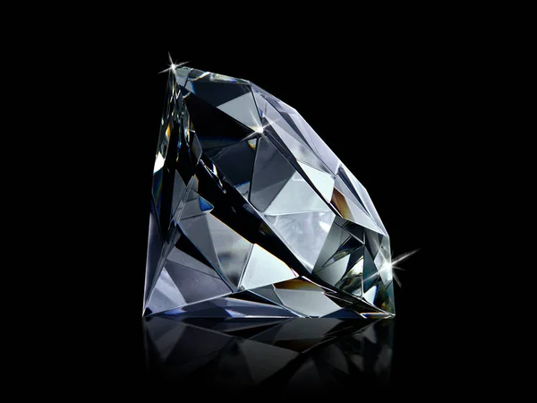 Schillernde Diamant Auf Schwarzem Hintergrund在黑色背景上的耀眼钻石 — 图库照片