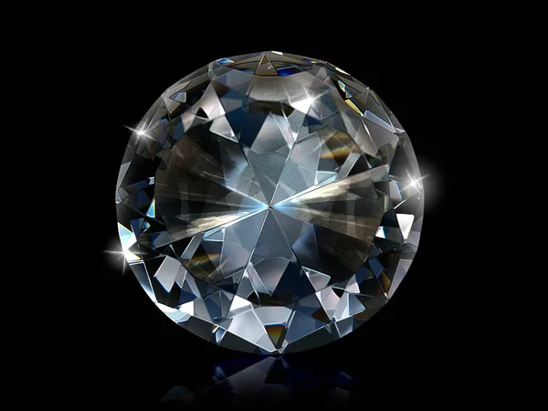 Diamante Deslumbrante Sobre Fondo Negro — Foto de Stock