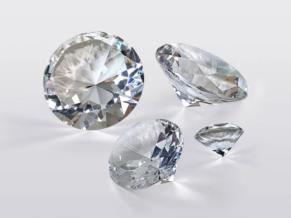 Schillernder Diamant Auf Grauem Hintergrund — Stockfoto