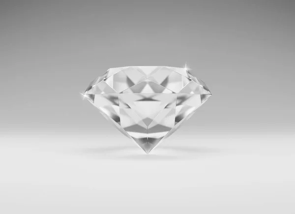 Diamante Abbagliante Sfondo Grigio — Foto Stock