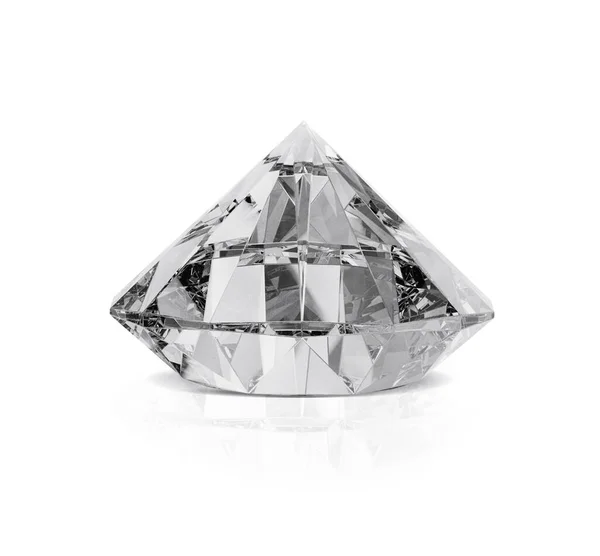 Bländande Diamant Vit Bakgrund Återgivning — Stockfoto